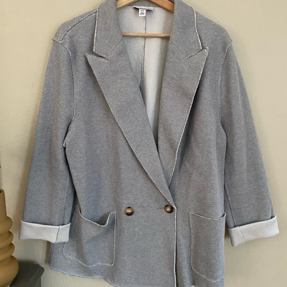 Raw Edge Knit Blazer
